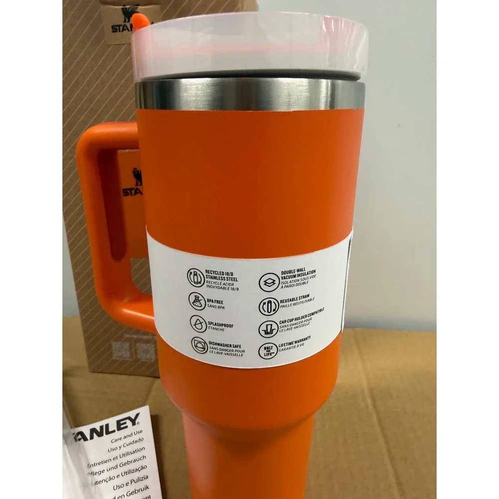 Stanley Quencher H2.0 FlowState Tumbler 40oz Insulated orange Cup New - Picture 6 of 9